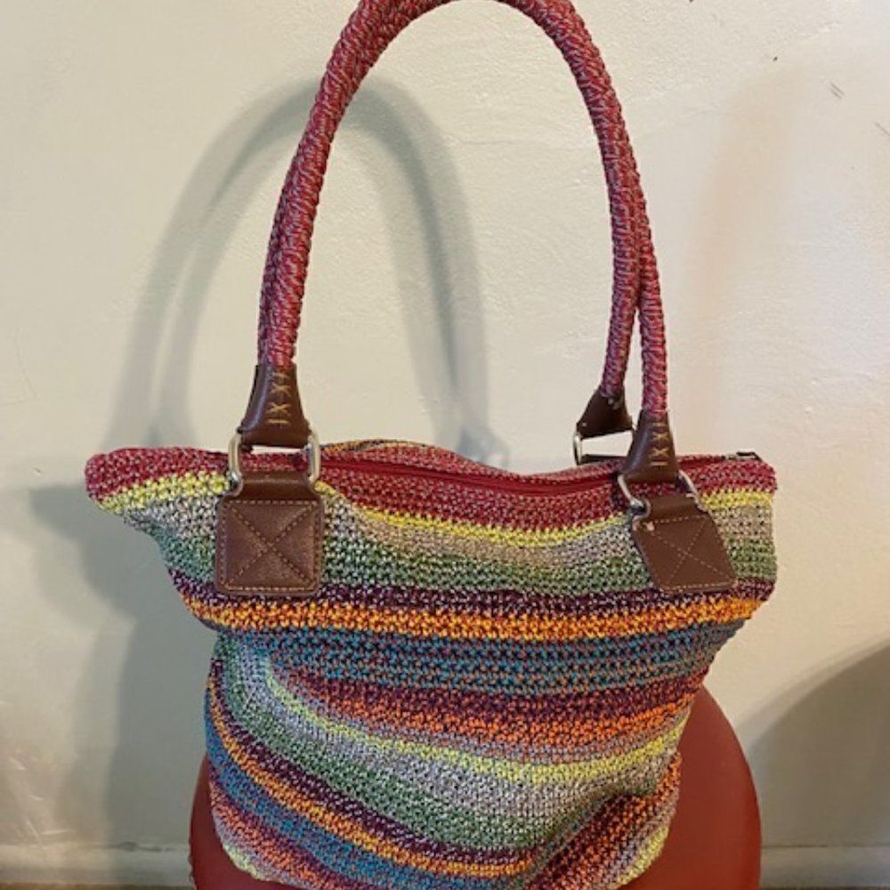 The Sak Cambria Multicolor striped crochet purse